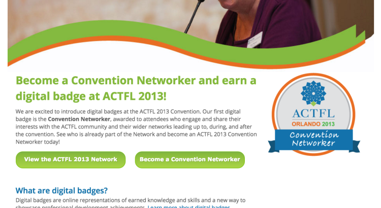 ACTFL Digital Badges website home