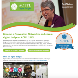 ACTFL Digital Badges website home