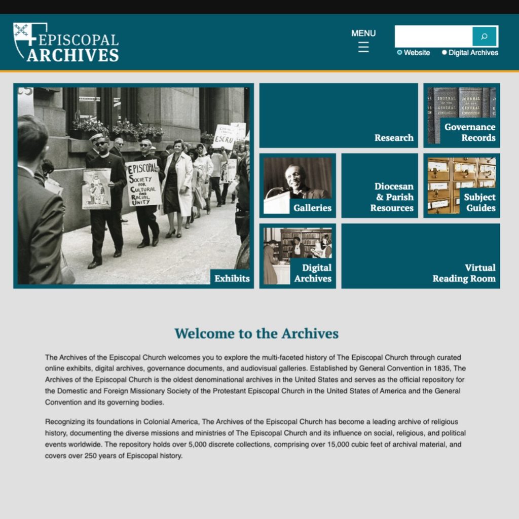 Episcopal Archives website