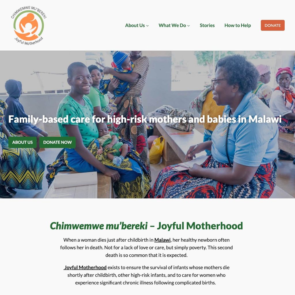 Joyful Motherhood website home page